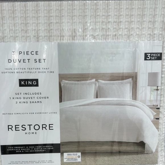 Restore Home Bedding Restore Home 3 Piece King Duvet Cover And
